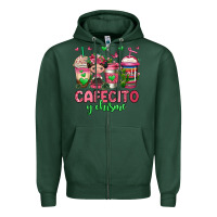 Sports Green cafecito y chisme coffee cups Zipper Hoodie - Jasminsmagicworld