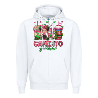 White cafecito y chisme coffee cups Zipper Hoodie - Jasminsmagicworld