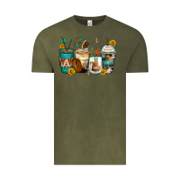 Vintage Olive indian headdress coffee cups Vintage Tee - Zillion Design Studio