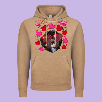 Vintage Hoodie Valentine's day havanese dog