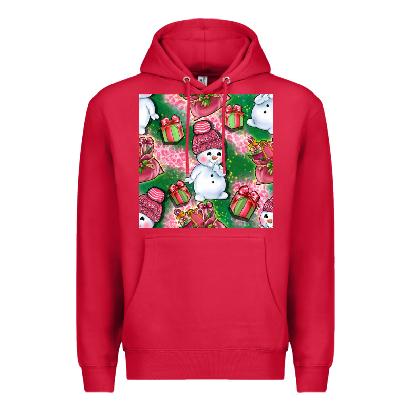 Cute Snowman And Gift Box With Leopard Seamless Pattern Bbs Premium Hoodie by BundleAndBundleShop | Teevron