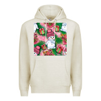 Oatmeal Heather cute snowman and gift box with leopard seamless pattern bbs Premium Hoodie - BundleAndBundleShop