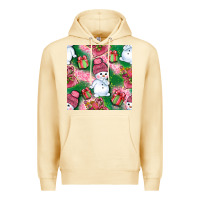Pina Colada cute snowman and gift box with leopard seamless pattern bbs Premium Hoodie - BundleAndBundleShop