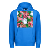 True Royal cute snowman and gift box with leopard seamless pattern bbs Premium Hoodie - BundleAndBundleShop