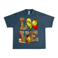 Midnight Navy love softball Urban Heavy Tee - Zillion Design Studio