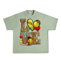 Oil Green love softball Urban Heavy Tee - Zillion Design Studio