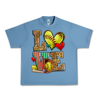 Pebble Blue love softball Urban Heavy Tee - Zillion Design Studio