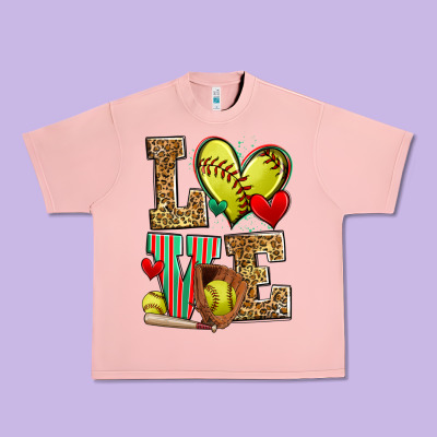 Love Softball Urban Heavy Tee Designed By Zillion Design Studio