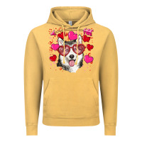 Vintage Mustard Valentine's day husky Vintage Hoodie - RanaPortraitStore