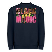 Navy black girl magic with afro black women Heavyweight Sweatshirt - texasbilliewilder