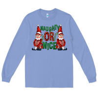 Colony Blue Naughty or nice christmas elfs Long Sleeve Tee - FaDigitalArtStudio