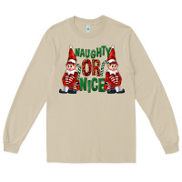 Mushroom Naughty or nice christmas elfs Long Sleeve Tee - FaDigitalArtStudio