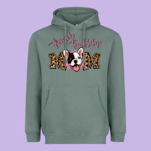 French Bulldog Mom Heavyweight Hoodie Designed By Jasminsmagicworld