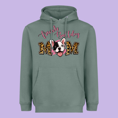 French Bulldog Mom Heavyweight Hoodie Designed By Jasminsmagicworld