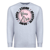 Heather Grey you are strong Premium Sweatshirt - MaliasSmallBusiness