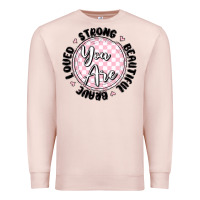Pale Pink you are strong Premium Sweatshirt - MaliasSmallBusiness