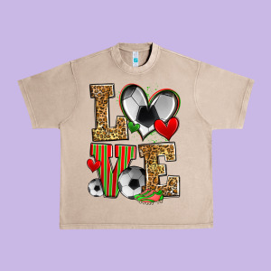 Love Soccer Urban Heavy Tee Designed By Zillion Design Studio
