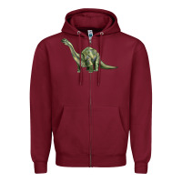 Burgundy dinosaur brontosaurus Zipper Hoodie - Artiststas