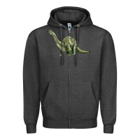 Charcoal Heather dinosaur brontosaurus Zipper Hoodie - Artiststas