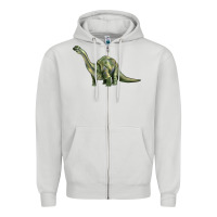 Dove Grey dinosaur brontosaurus Zipper Hoodie - Artiststas