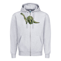 Heather Grey dinosaur brontosaurus Zipper Hoodie - Artiststas