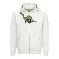 Oatmeal Heather dinosaur brontosaurus Zipper Hoodie - Artiststas