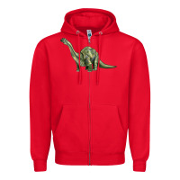 Red dinosaur brontosaurus Zipper Hoodie - Artiststas