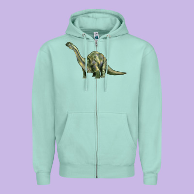 Dinosaur Brontosaurus Zipper Hoodie Designed By Artiststas