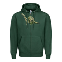 Sports Green dinosaur brontosaurus Zipper Hoodie - Artiststas