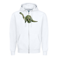 White dinosaur brontosaurus Zipper Hoodie - Artiststas