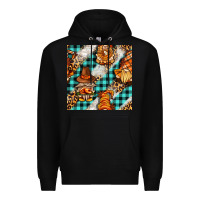 Black thanksgiving gnomies with leopard and tartan seamless pattern bbs Premium Hoodie - BundleAndBundleShop