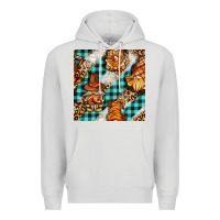 Dove Grey thanksgiving gnomies with leopard and tartan seamless pattern bbs Premium Hoodie - BundleAndBundleShop