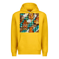 Lemon thanksgiving gnomies with leopard and tartan seamless pattern bbs Premium Hoodie - BundleAndBundleShop