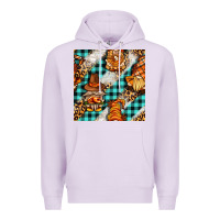 Lilac thanksgiving gnomies with leopard and tartan seamless pattern bbs Premium Hoodie - BundleAndBundleShop