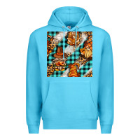 Ocean Blue thanksgiving gnomies with leopard and tartan seamless pattern bbs Premium Hoodie - BundleAndBundleShop