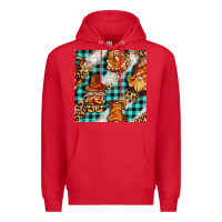 Red thanksgiving gnomies with leopard and tartan seamless pattern bbs Premium Hoodie - BundleAndBundleShop