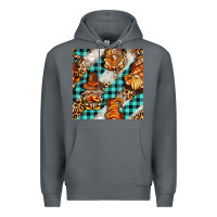 Rock thanksgiving gnomies with leopard and tartan seamless pattern bbs Premium Hoodie - BundleAndBundleShop