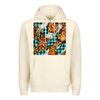 Sandshell thanksgiving gnomies with leopard and tartan seamless pattern bbs Premium Hoodie - BundleAndBundleShop