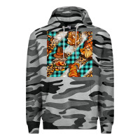Slate Camo thanksgiving gnomies with leopard and tartan seamless pattern bbs Premium Hoodie - BundleAndBundleShop