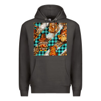 Smoke thanksgiving gnomies with leopard and tartan seamless pattern bbs Premium Hoodie - BundleAndBundleShop