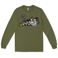 Army Green ky yall western Long Sleeve Tee - CowhideDigitalArt