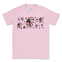 Bubblegum Pink patriotic native American headdress 16oz libbey cup Classic Tee - HRA Design Shop