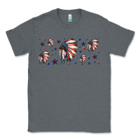 Charcoal Heather patriotic native American headdress 16oz libbey cup Classic Tee - HRA Design Shop