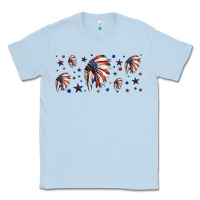 Dusty Blue patriotic native American headdress 16oz libbey cup Classic Tee - HRA Design Shop