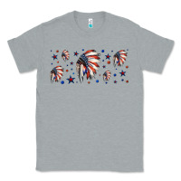 Heather Grey patriotic native American headdress 16oz libbey cup Classic Tee - HRA Design Shop