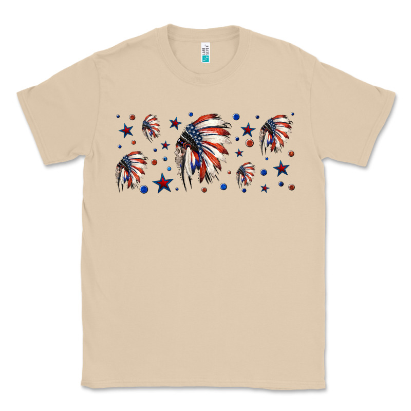 Patriotic Native American Headdress 16oz Libbey Cup Classic Tee by HRA Design Shop | Teevron
