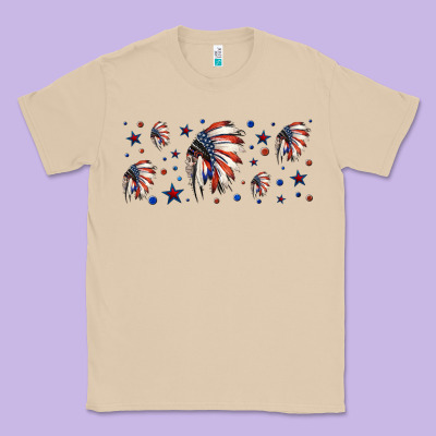 Patriotic Native American Headdress 16oz Libbey Cup Classic Tee Designed By Hra Design Shop