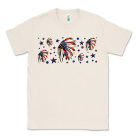Natural patriotic native American headdress 16oz libbey cup Classic Tee - HRA Design Shop