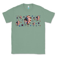 Sage patriotic native American headdress 16oz libbey cup Classic Tee - HRA Design Shop