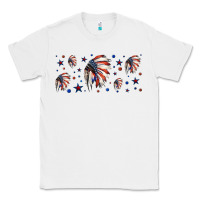 White patriotic native American headdress 16oz libbey cup Classic Tee - HRA Design Shop